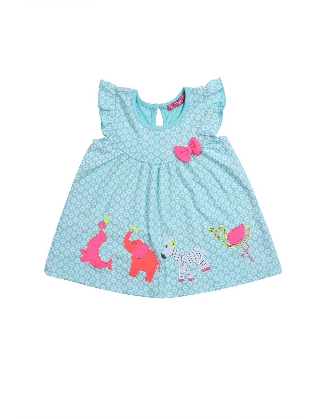 Dress with mint animals NDZ8264 - Online store - Boutique